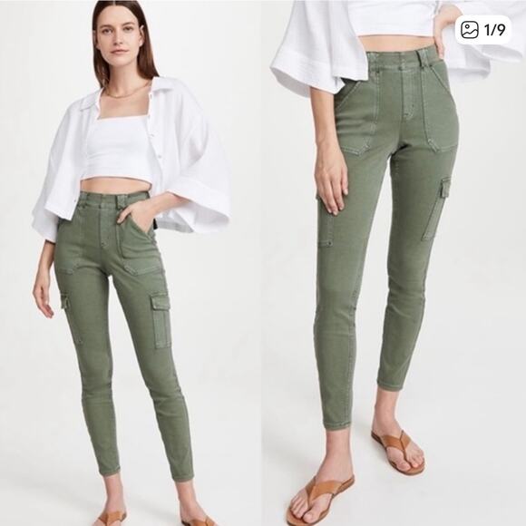 Spanx Stretch Twill Ankle Cargo Pants 20311R Olive Green Size 1X - Picture 3 of 12